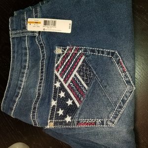 New Directions Star Spangled Crop Jeans